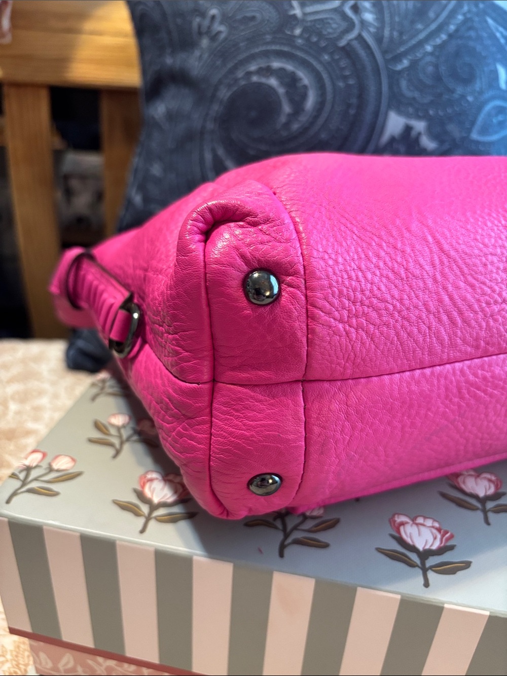 Aimee Kestenberg | Genuine Leather Hot Pink All For Love Crossbody - Picture 6 of 14